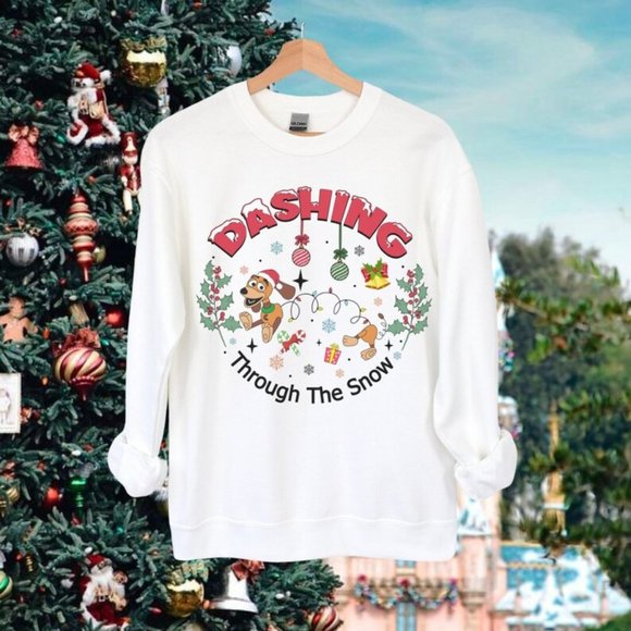Dashing Through the Snow with Slinky Dog, Toy Story, Weiner Dog, Funny Christmas - Picture 1 of 4